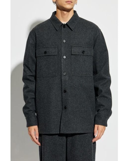 Jil Sander Gray Virgin-Wool Shirt for men