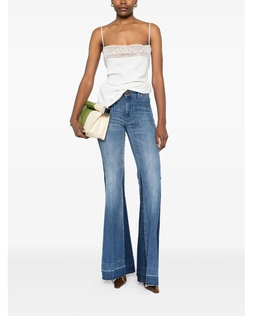Seafarer Blue Patch Pocket Flare Jeans
