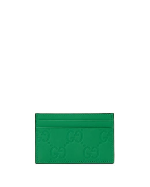 Gucci Eckiges GG Supreme Kartenetui in Green für Herren