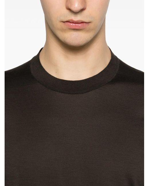 Zegna Black T-Shirt À Col Rond for men