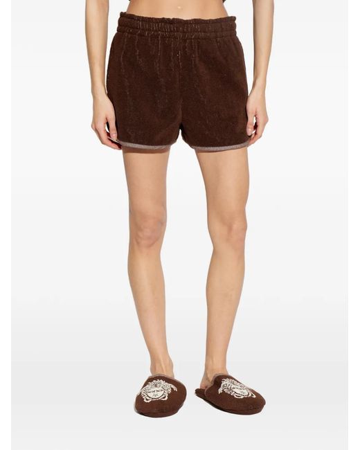 Versace Brown Towelling Trim Shorts