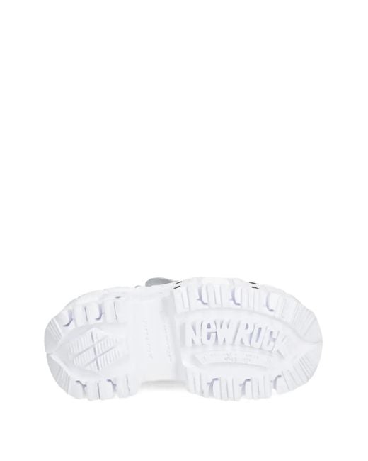 New Rock White Platform Lace-Up Sneakers