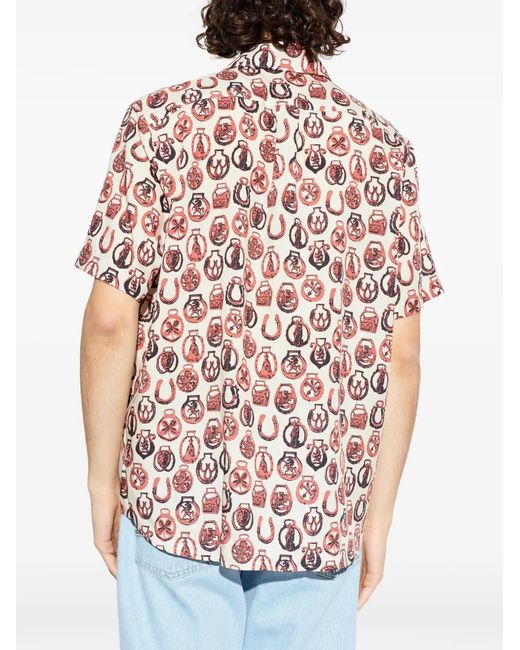 Paul Smith Pink Graphic-Print Short-Sleeve Shirt for men