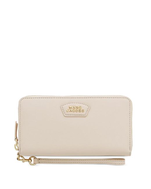 Marc Jacobs The Continental Leren Portemonnee Met Rits in het Natural