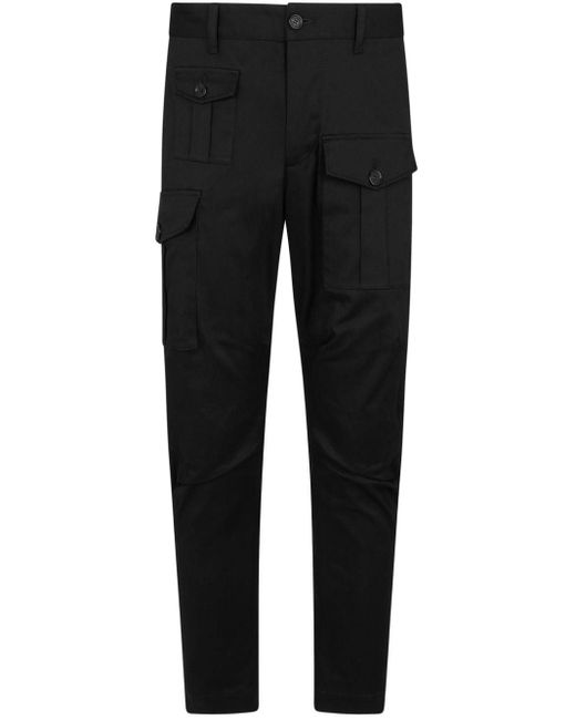 DSquared² Black Stretch-cotton Trousers for men