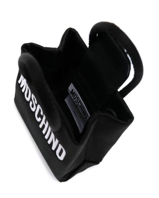 Mini sac à logo brodé Moschino en coloris Black