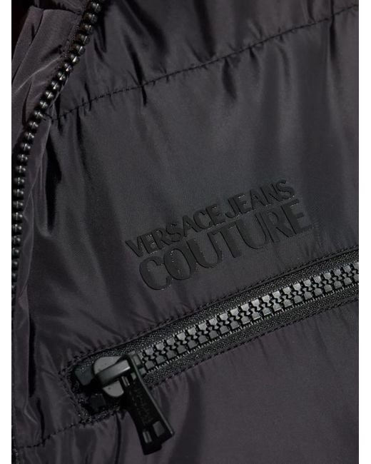 Versace Jeans Couture Black Insulated Vest With A Stand-Up Collar for men