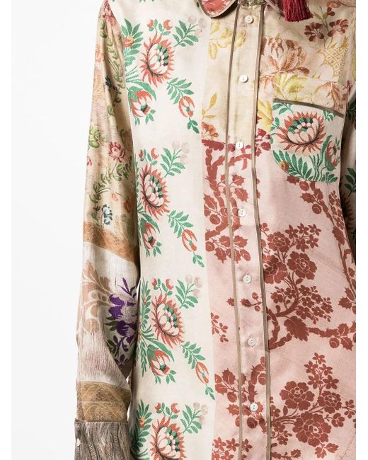 Pierre Louis Mascia Pink Floral-Print Silk Shirt