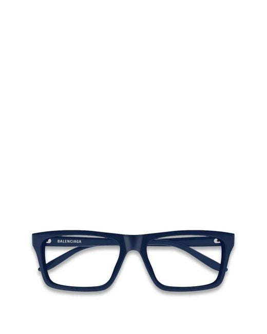 Balenciaga Blue Rectangle-Frame Glasses for men
