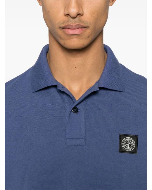 メンズ Stone Island ピケ ポロシャツ Blue
