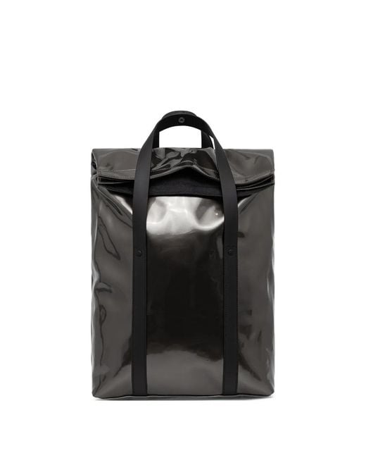 Rains Black 2Way Roll-Top Backpack