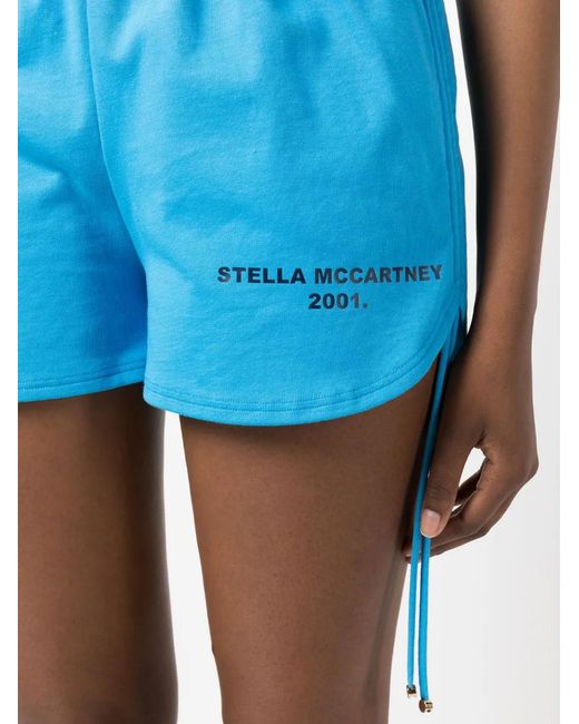 Stella McCartney Blue Side Drawstring-Fastening Shorts