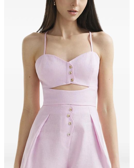 Mia Peculiar Pink Haut À Boutons Décoratifs