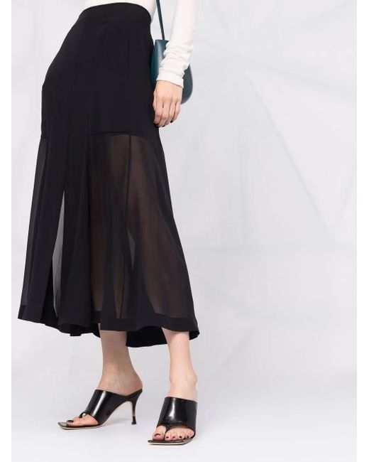 Ferragamo Blue High-Waisted Midi Skirt