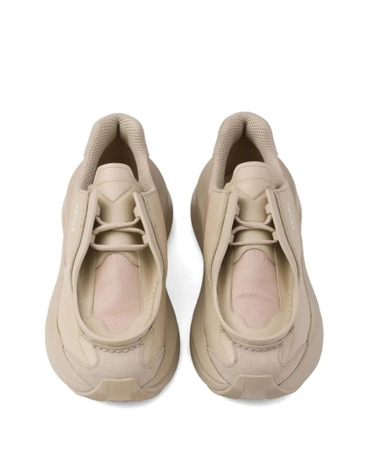 Prada Brown Systeme Leather Sneakers for men