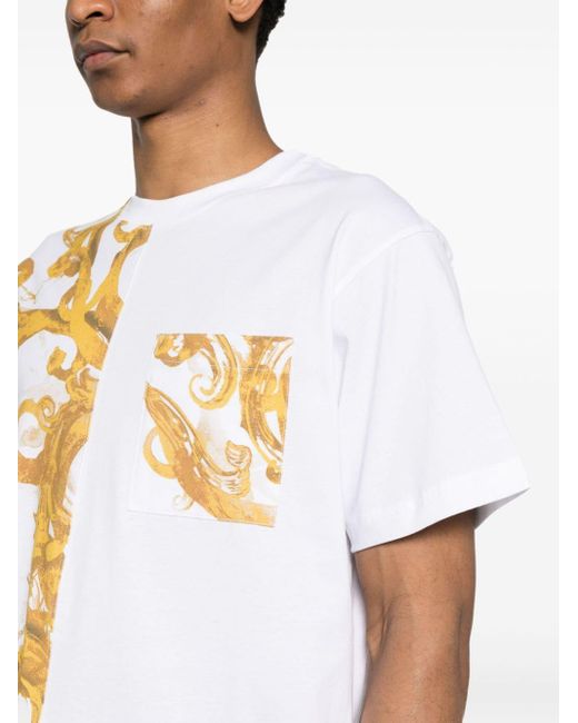 Versace Metallic Baroccoflage-print Cotton T-shirt for men