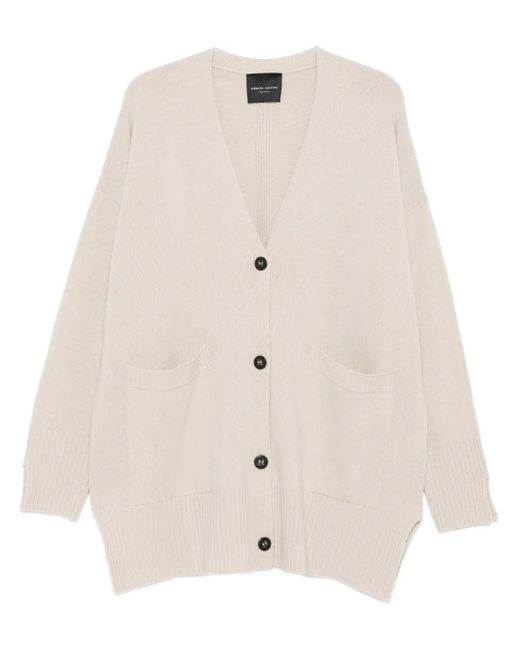 Cardigan Con Tasche Applicate di Roberto Collina in White