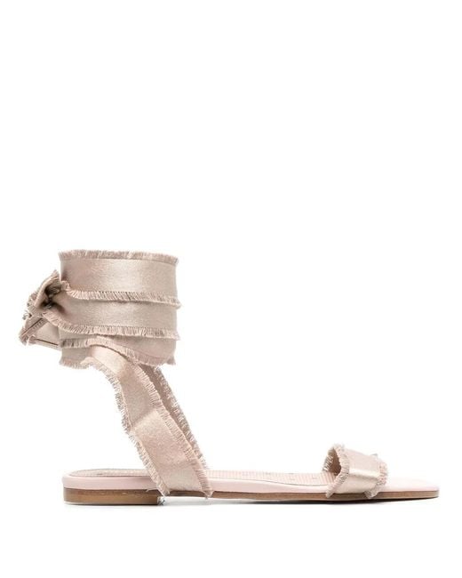 Red(v) White City Ballet Flat Sandals
