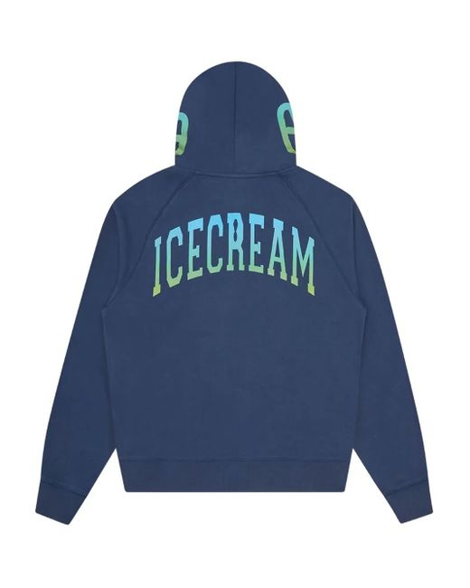 ICECREAM Blue Gradient-Effect Zip-Up Hoodie for men