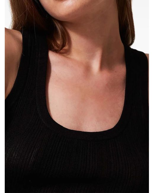 Twinset Geribbelde Tanktop in het Black