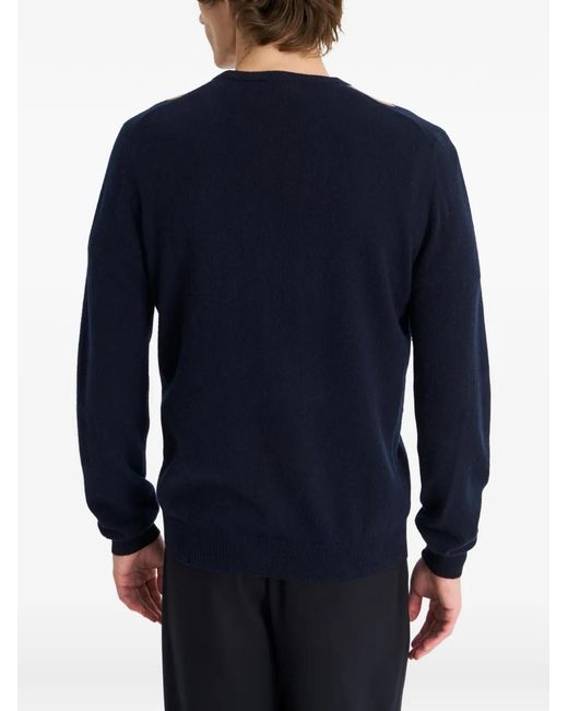 Pringle of Scotland Blue Argyle Crew-Neck Sweater for men