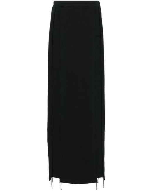 Vetements Black Embroidered Jersey Maxi Skirt