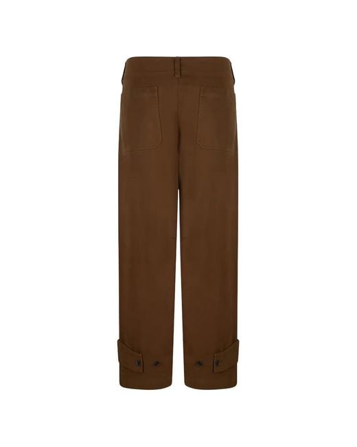 FRAME Brown Button Cuff Trousers