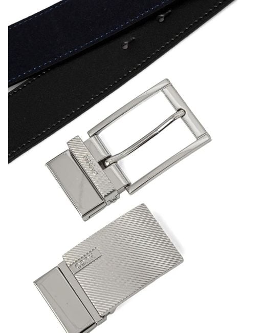 HUGO Black Interchangeable-Buckle Belt for men