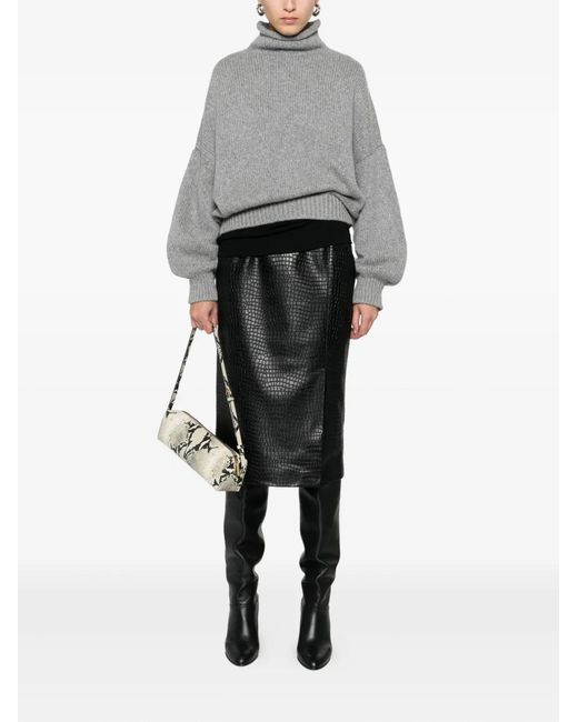 Khaite Gray Roll-Neck Sweater