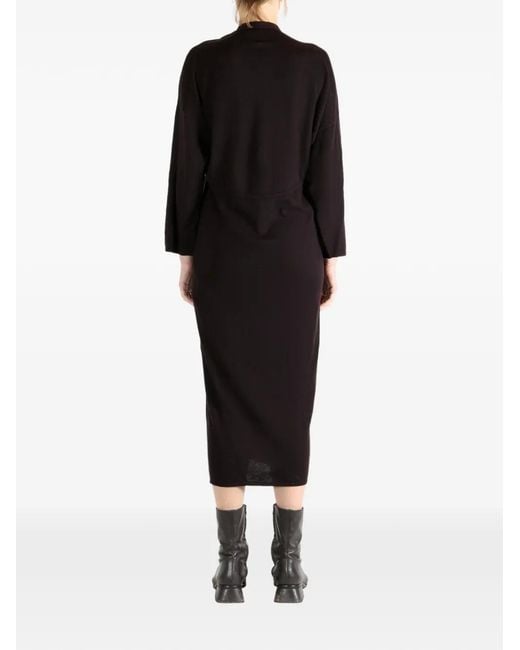 YANGKEHAN Black Wrap Split Dress