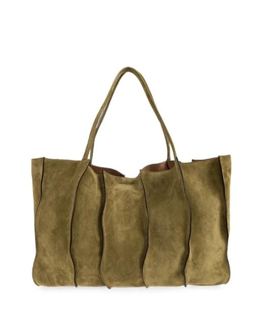 Ulla Johnson Green Large Adria Suede Tote Bag
