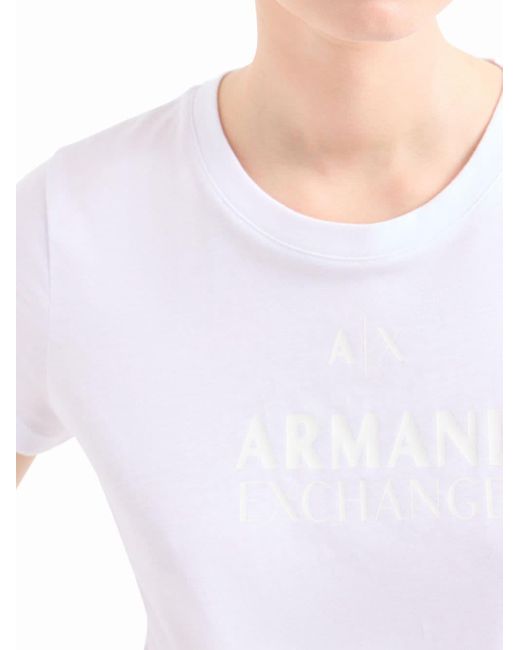 Camiseta con logo estampado Armani Exchange de color White