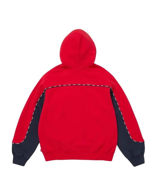 Supreme Red Piping Zip Hoodie for men