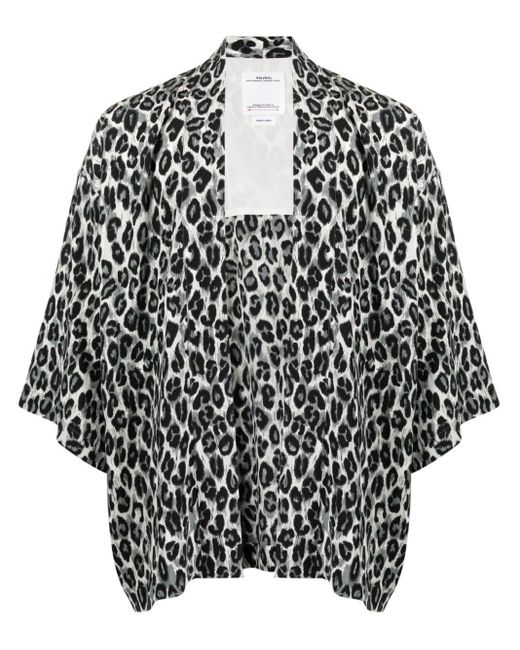 Visvim Black Leopard-print Silk Shirt for men
