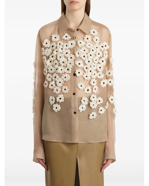 Khaite Natural Argo Floral-Embellished Shirt