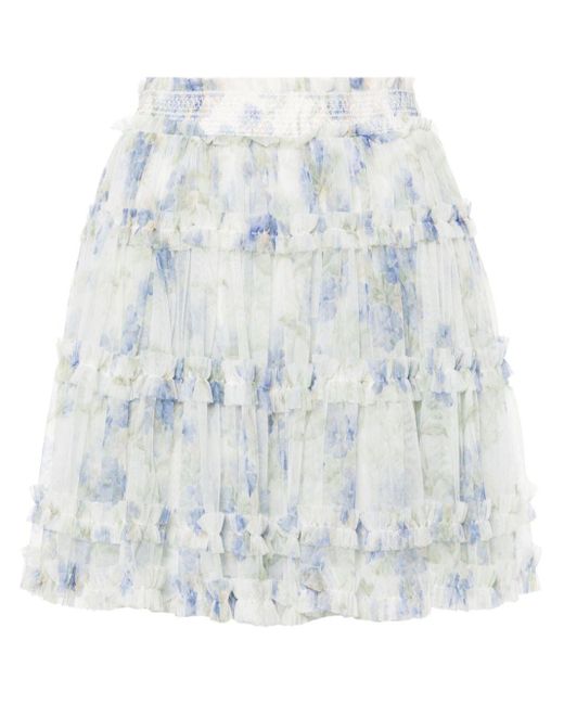 Needle & Thread White Summer Posy Mini Skirt