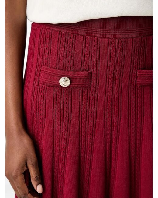 Guess Red Button-Detail Mini Skirt