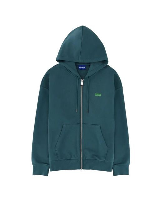 HUGO Blue Zip-Up Hoodie for men