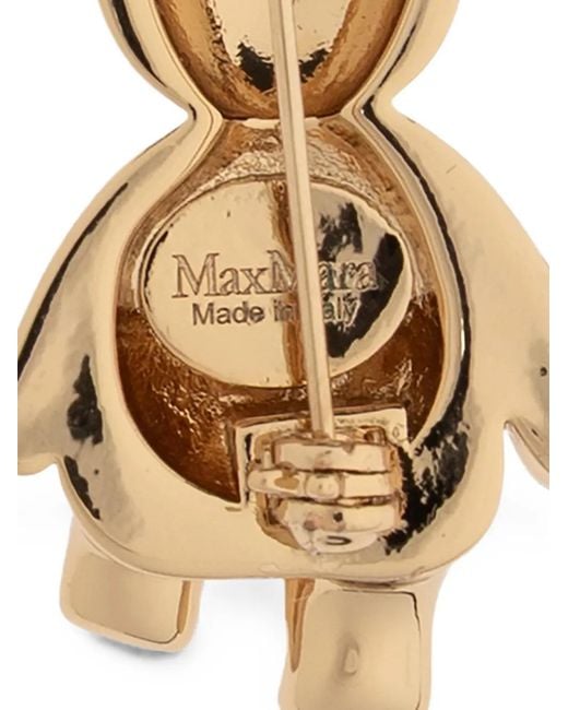 Max Mara Metallic Metal Teddy Bear Brooch