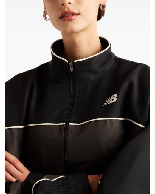 New Balance Black Trackside Contrast-Piping Jacket