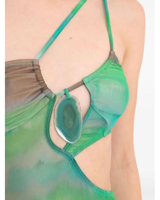 Amir Slama Green X Jade Picon Tulle Maxi Dress