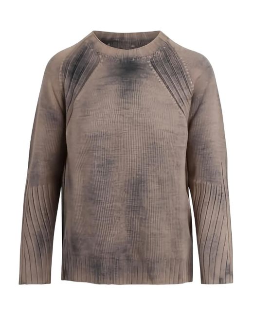 Ploumanac'h Gray Ribbed Panelled Sweater