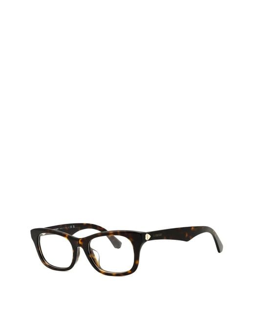 Burberry Black Tortoiseshell-Effect Rectangle-Frame Glasses