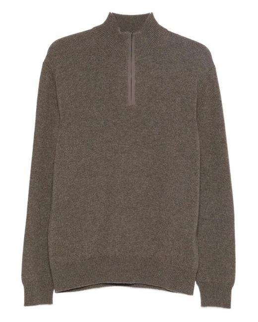AGNONA プルオーバー メンズ Agnona Half-zip Mock-neck Jumper ブラウン | Lyst