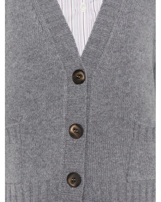 Base London Gray V-Neck Cardigan