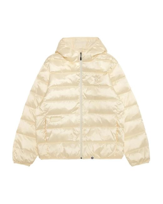 Aape By A Bathing Ape Natural Mooonface Logo Hooded Down Jacket for men