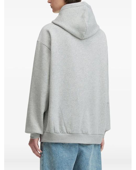 Chocoolate Gray Logo-Print Hoodie for men