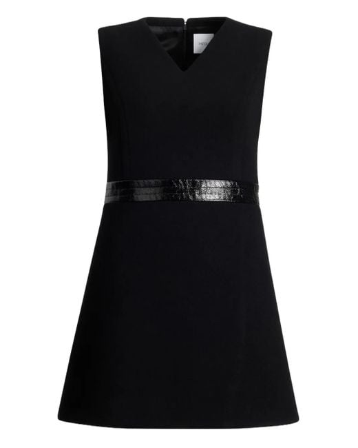 Patou Vネック ミニドレス Black