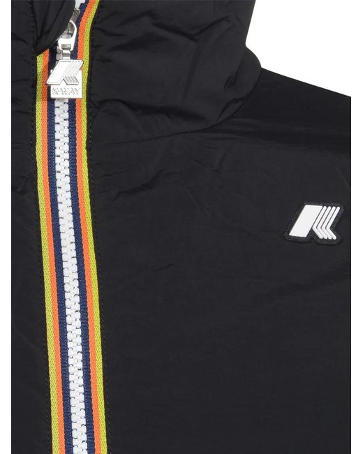 K-Way Black Logo-Patch Jacket for men