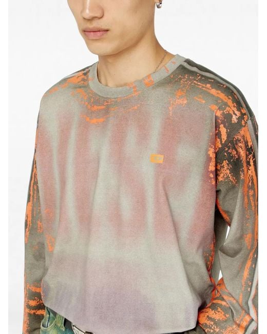 DIESEL Pink Long-Sleeve T-Shirt for men